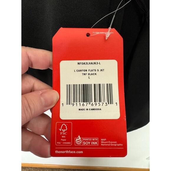 The North Face Large Canyon Flats Fleece Jacket Black Change Healthcare Logo NWT - Picture 7 of 15